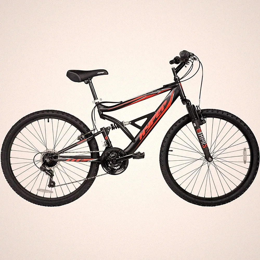 26" Hyper Bicycles Shocker Mountain Bike, 26" Wheels, Adult Ages 14+, Black/Red