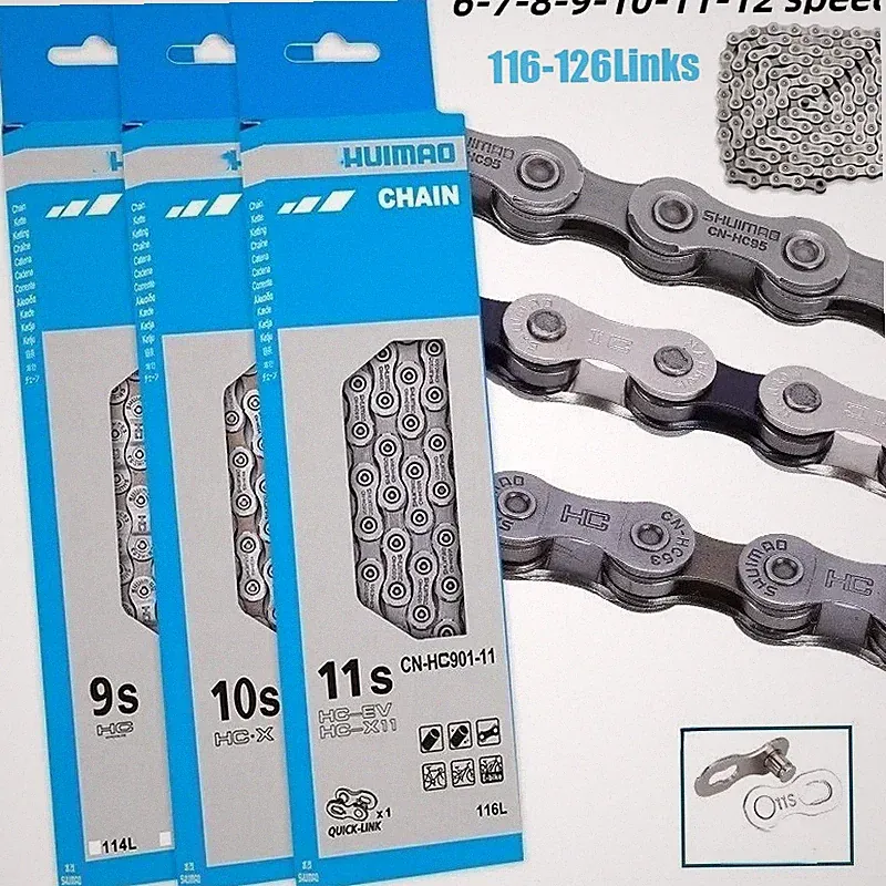 6/7/8/9/10/11/12Speed Chain Tiagra MTB Road Hybrid Bike Chain 116-126 Quick Link