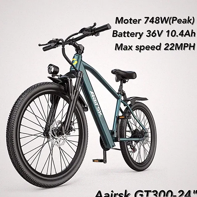 Aairsk GT300 24" 36V 748W Mountain Bike for Adults/Teens Off-Road Adventure..