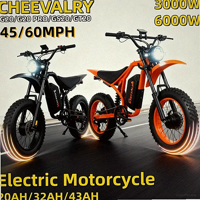 Electric Dirt Bike Adults 6000W Peak Motor 35/45MPH Electric Motorcycle E-bike