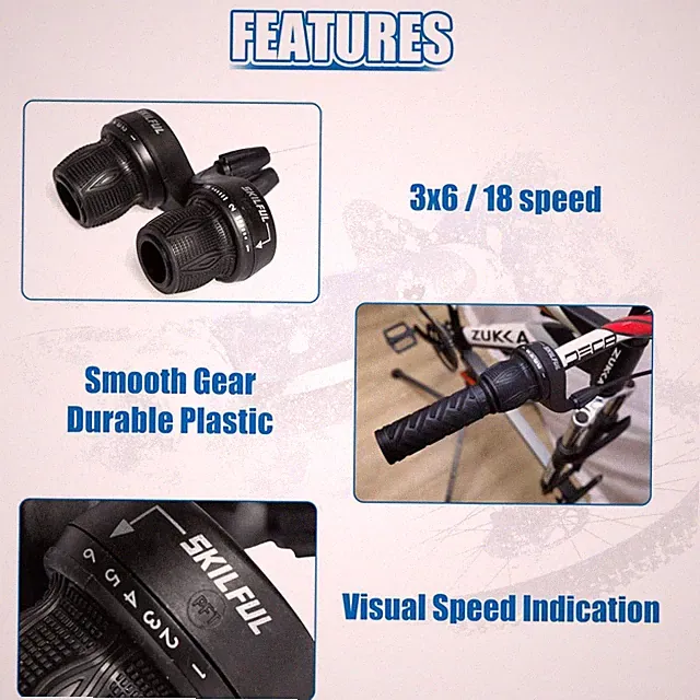 Folding Bike 18 Speed Grip Shifters with Grips