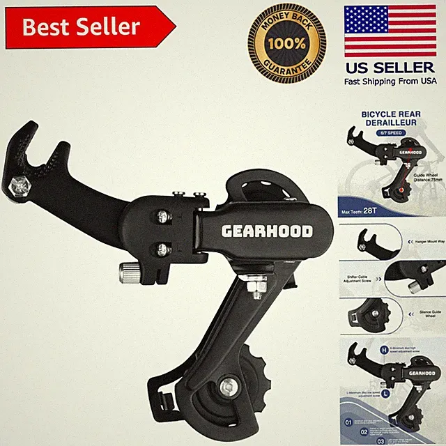 Medium Cage Rear Derailleur – Ideal for Tricycles and Electric Bikes, 6/7 Speed
