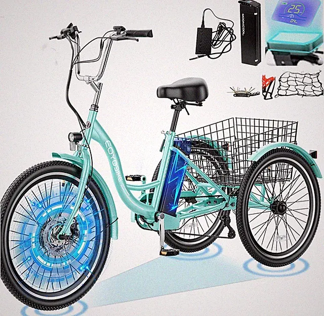SLSY 26" Electric Trike Electric Tricycle 350W Etrike 36V10Ah Removable Battery